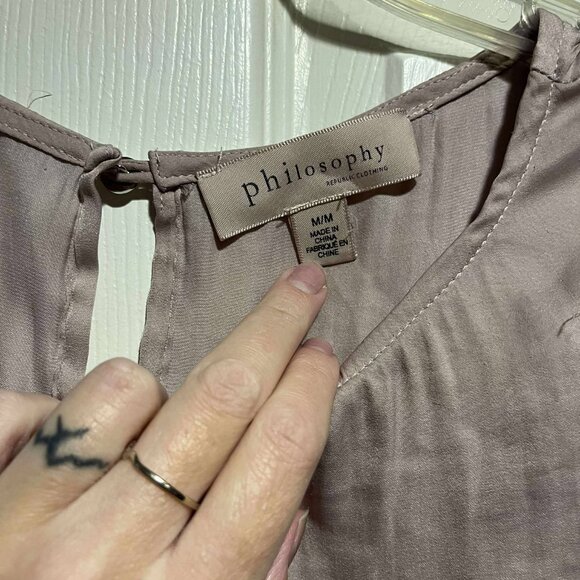Philosophy Mauve Long Sleeve Blouse - Picture 7 of 7